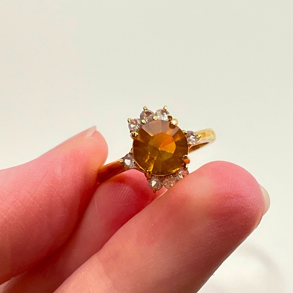 14K GOLD Electroplated Rhinestone Gifting Streetwear Holiday Statement Ring - Picture 1 of 11